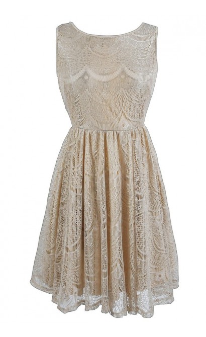 Glowing Beauty Sleeveless Metallic Lace Dress in Pale Gold